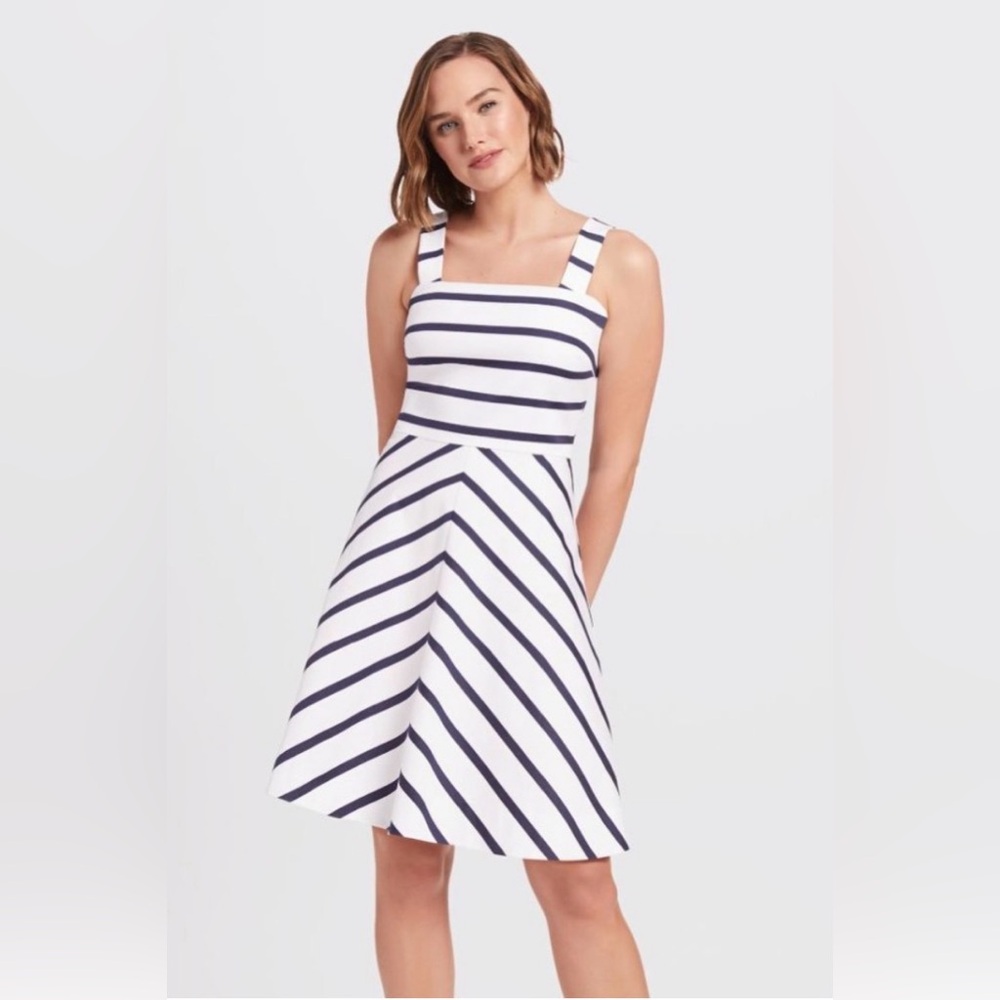 Draper James Navy and White Striped Mini Dress